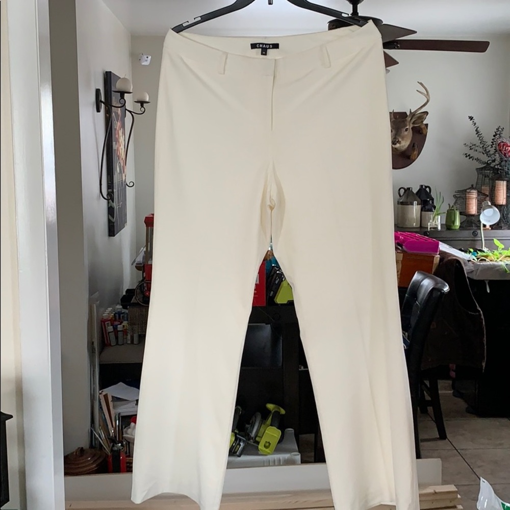 Women’s size 14 Chais Ivory wide leg dress pants